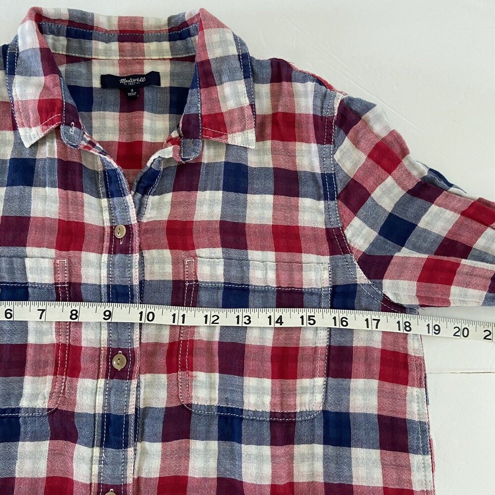Madewell Button Down Ex-boyfriend Shirt Emmett Checks Plaid Size Small Checkered - Picture 7 of 10